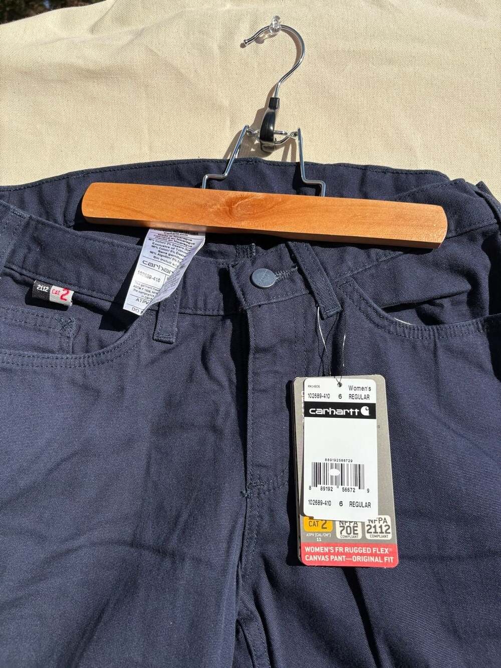 Carhartt Women's FR Rugged Flex Canvas Pant Size 6 Regular 102689-410
